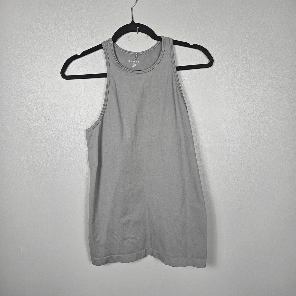 Theory Womens M/L Gray LEEN CK Racerback Tank Top Stretch Athleisure Active
